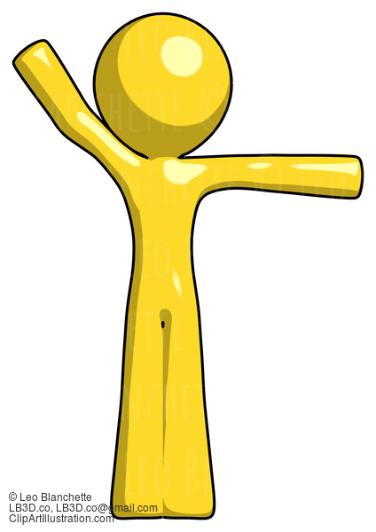 Yellow Design Mascot Man Directing Traffic Right #11056