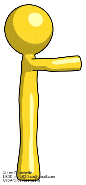 Yellow Design Mascot Man Pointing Right #11100