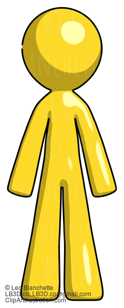 Yellow Design Mascot Man Standing Facing Forward #11151