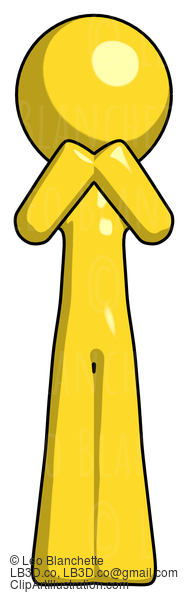 Yellow Design Mascot Man Laugh, Giggle, Or Gasp Pose #11220