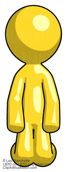 Yellow Design Mascot Man Kneeling Front Pose #11254