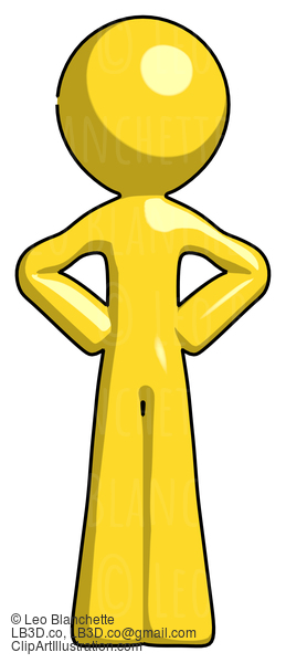 Yellow Design Mascot Man Hands On Hips #11258