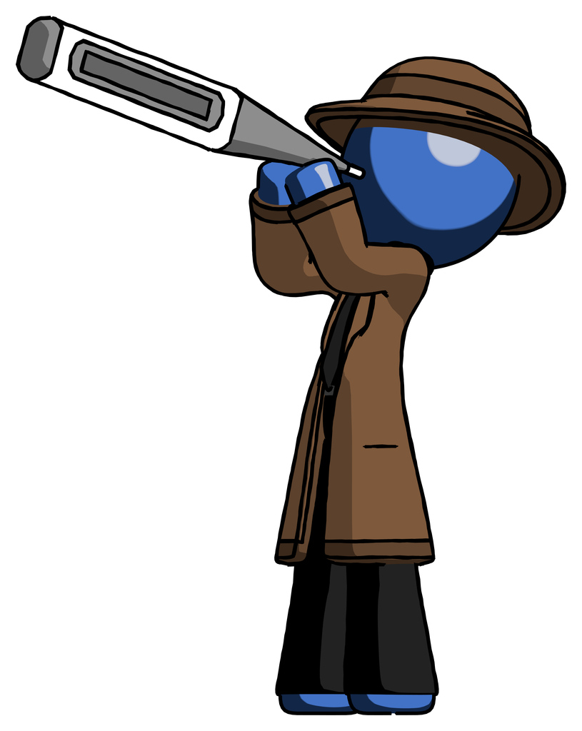 Blue Detective Man Thermometer In Mouth