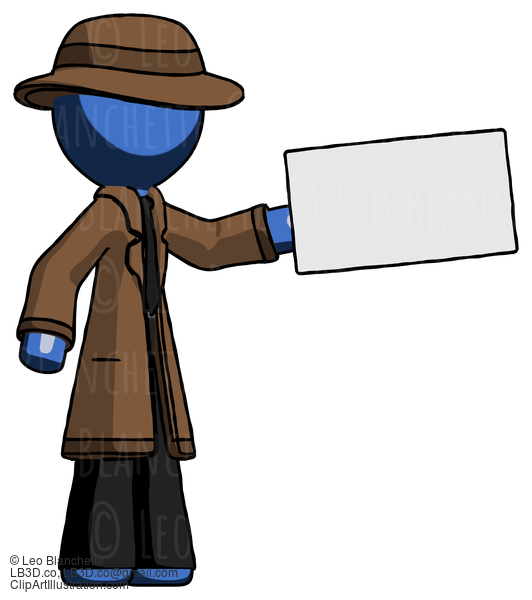 Blue Detective Man Holding Large Envelope #3735