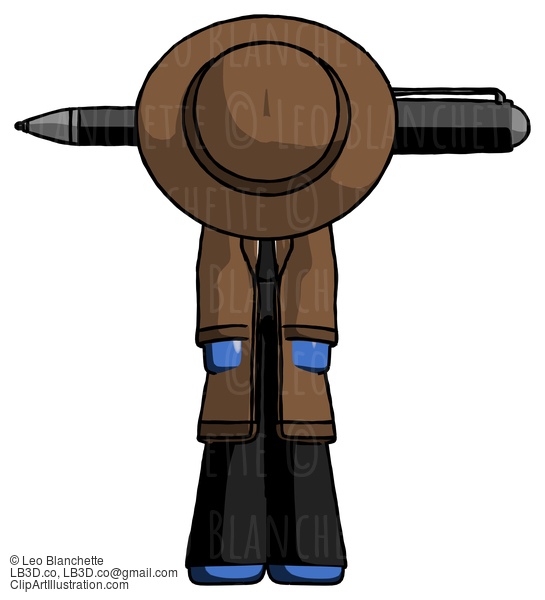 Blue Detective Man Head Impaled With Pen #3742