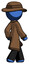 Blue Detective man walking away direction right view