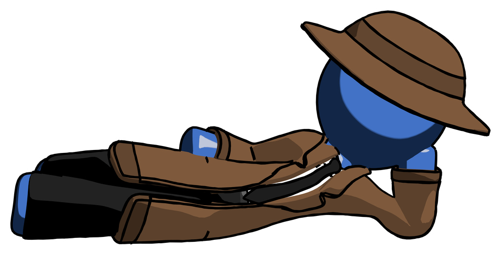 Blue Detective Man Reclined on Side