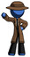 Blue Detective Man Waving Right Arm with Hand on Hip