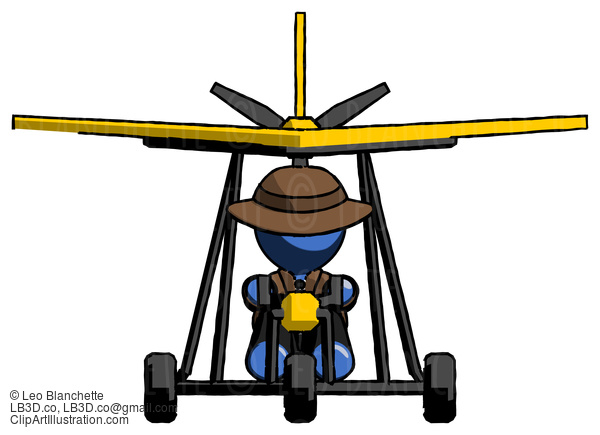 Blue Detective Man In Ultralight Aircraft Front View #3808