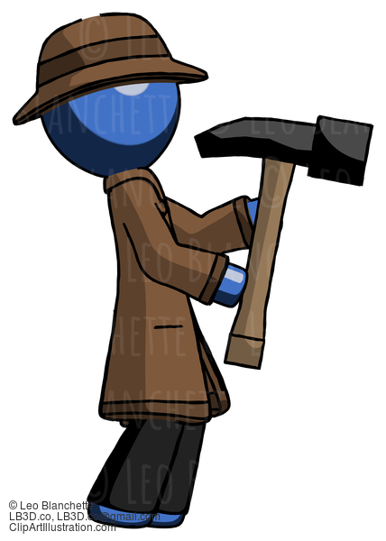 Blue Detective Man Hammering Something On The Right #3826