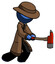 Blue Detective Man with ax hitting, striking, or chopping