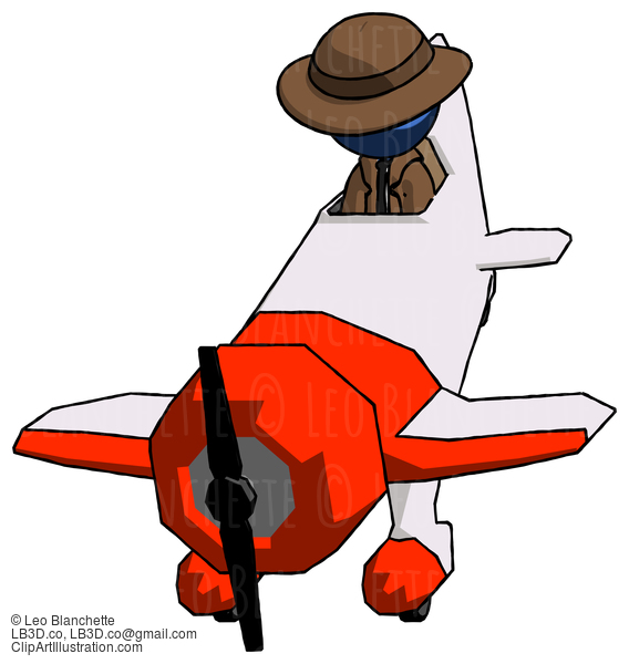Blue Detective Man In Geebee Stunt Plane Descending Front Angle View #3862