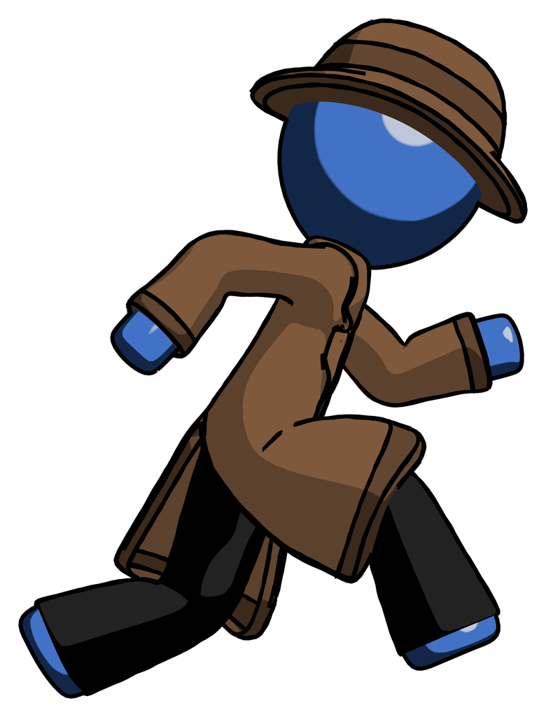 Blue Detective man running fast right