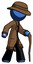 Blue Detective Man walking with hiking stick