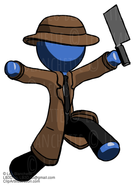 Blue Detective Man Psycho Running With Meat Cleaver #3916