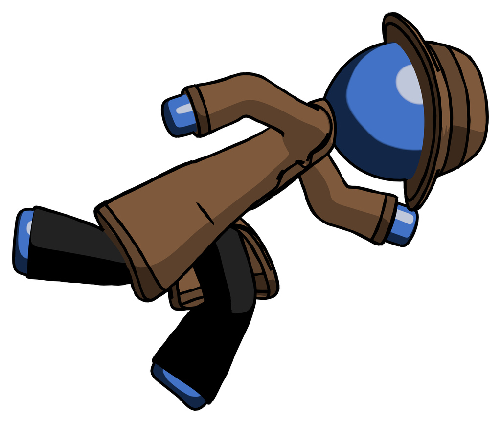 Blue Detective Man running while falling down