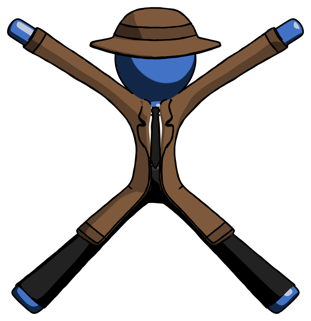 Blue Detective Man with arms and legs stretched out