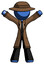 Blue Detective Man Surprise Pose, arms and legs out