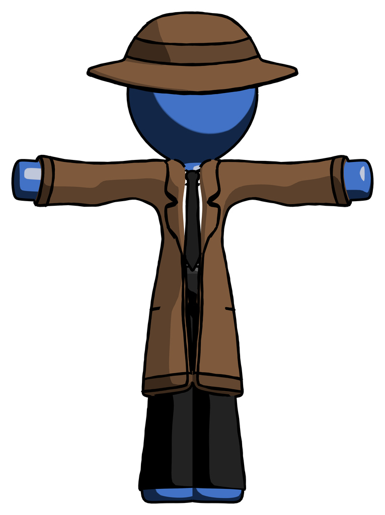 Blue Detective Man T-Pose Arms Up Standing