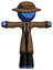 Blue Detective Man T-Pose Arms Up Standing