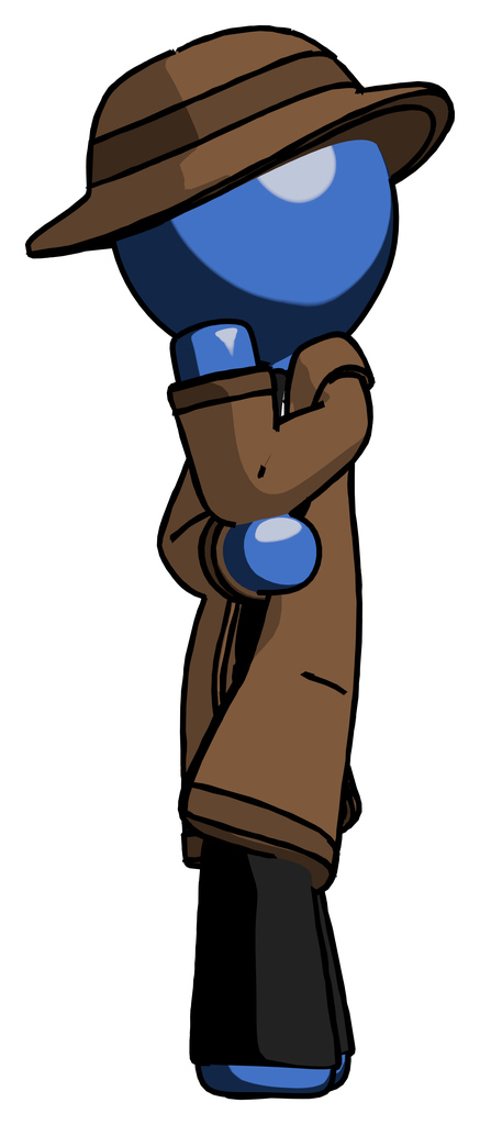 Blue Detective Man Thinking, Wondering, or Pondering
