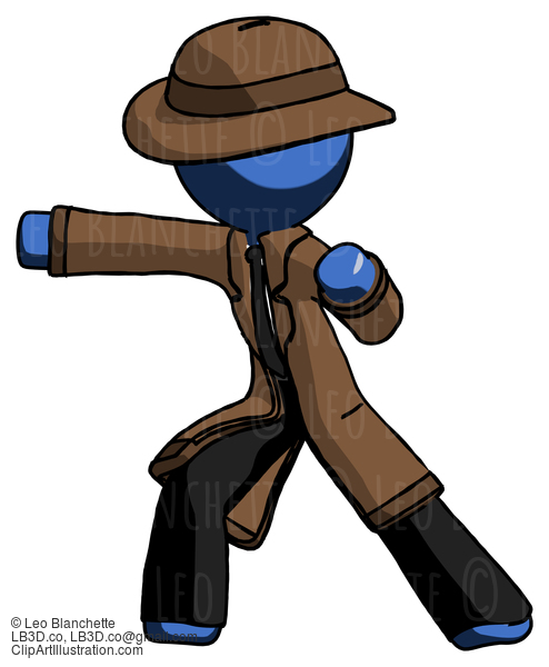 Blue Detective Man Martial Arts Punch Left #3987