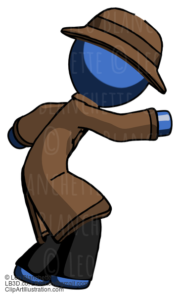 Blue Detective Man Sneaking While Reaching For Something #3988