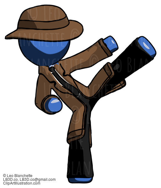 Blue Detective Man Ninja Kick Right #3990
