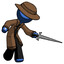 Blue Detective Man sword pose stabbing or jabbing