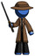 Blue Detective Man standing up with ninja sword katana