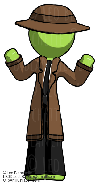 Green Detective Man Shrugging Confused #1939