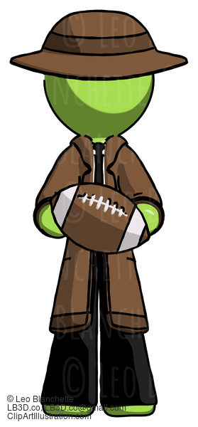 Green Detective Man Giving Football To You #2185