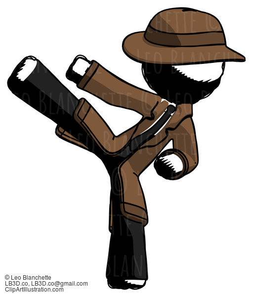Ink Detective Man Ninja Kick Left #676