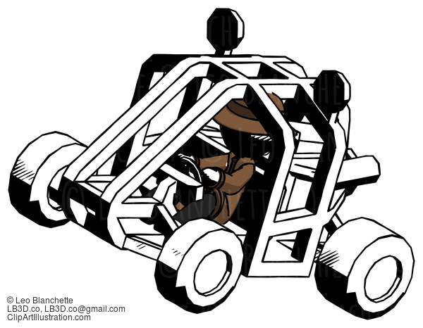 Ink Detective Man Riding Sports Buggy Side Top Angle View #697
