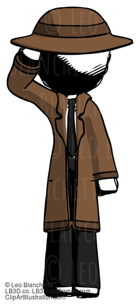Ink Detective Man Soldier Salute Pose #711
