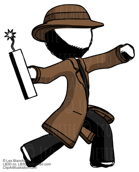 Ink Detective Man Throwing Dynamite #716