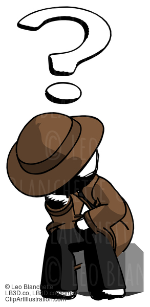 Ink Detective Man Thinker Question Mark Concept #724