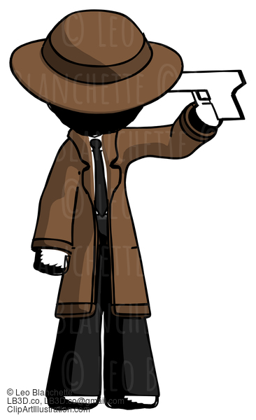 Ink Detective Man Suicide Gun Pose #752