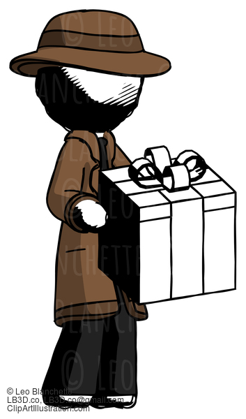 Ink Detective Man Giving A Present #766