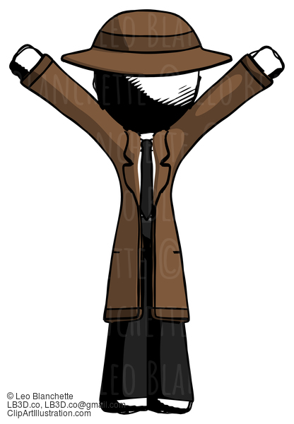 Ink Detective Man With Arms Out Joyfully #768