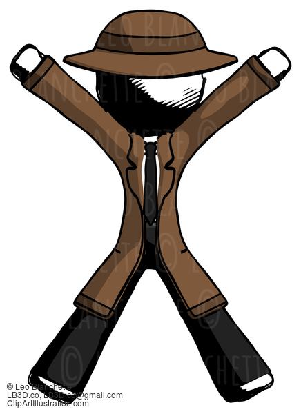 Ink Detective Man Jumping Or Flailing #785