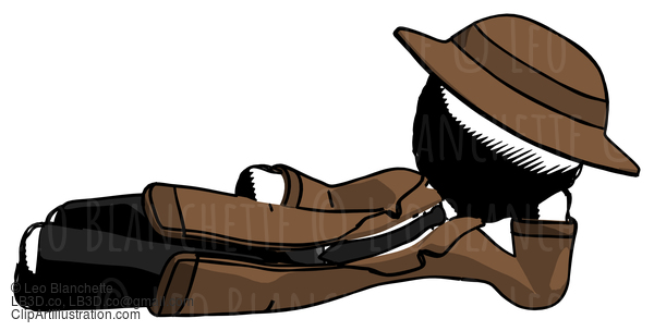 Ink Detective Man Reclined On Side #790