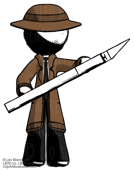 Ink Detective Man Holding Large Scalpel #793