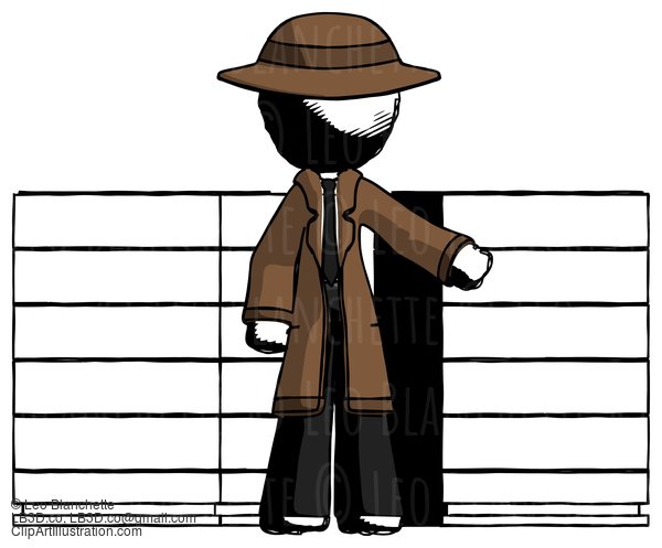 Ink Detective Man With Server Racks, In Front Of Two Networked Systems #814