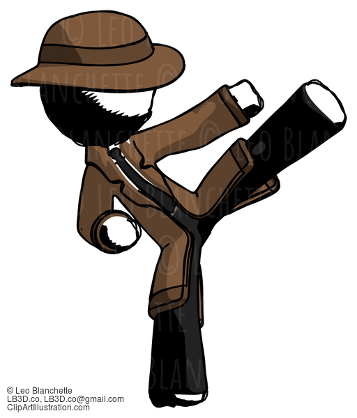 Ink Detective Man Ninja Kick Right #829