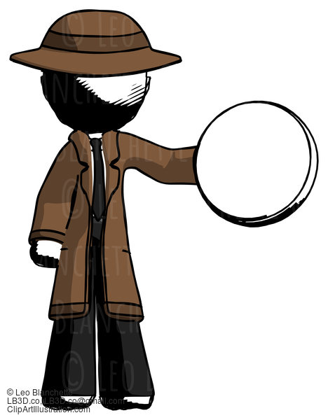 Ink Detective Man Holding A Large Compass #848