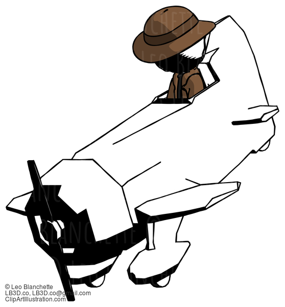 Ink Detective Man In Geebee Stunt Plane Descending View #885