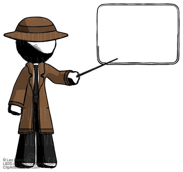 Ink Detective Man Giving Presentation In Front Of Dry-Erase Board #887