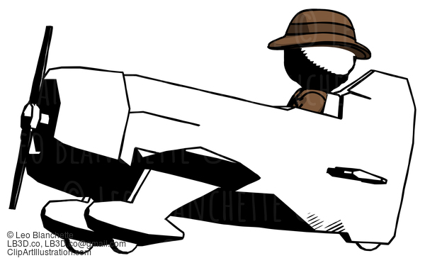 Ink Detective Man In Geebee Stunt Aircraft Side View #910