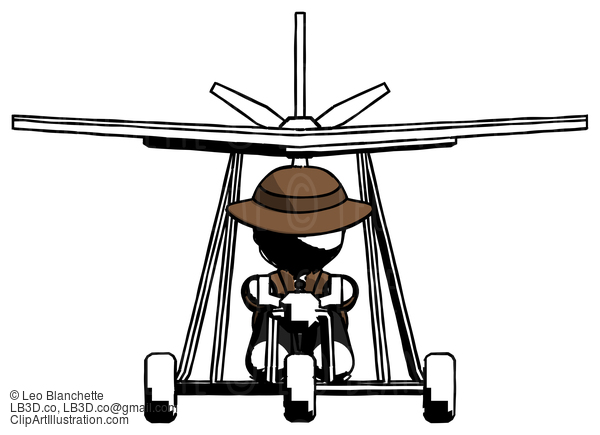 Ink Detective Man In Ultralight Aircraft Front View #918